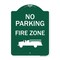 Signmission No Parking Fire Zone With Graphic Heavy-Gauge Aluminum Architectural Sign, 24" x 18", GW-1824-9818 A-DES-GW-1824-9818 - alternate 1